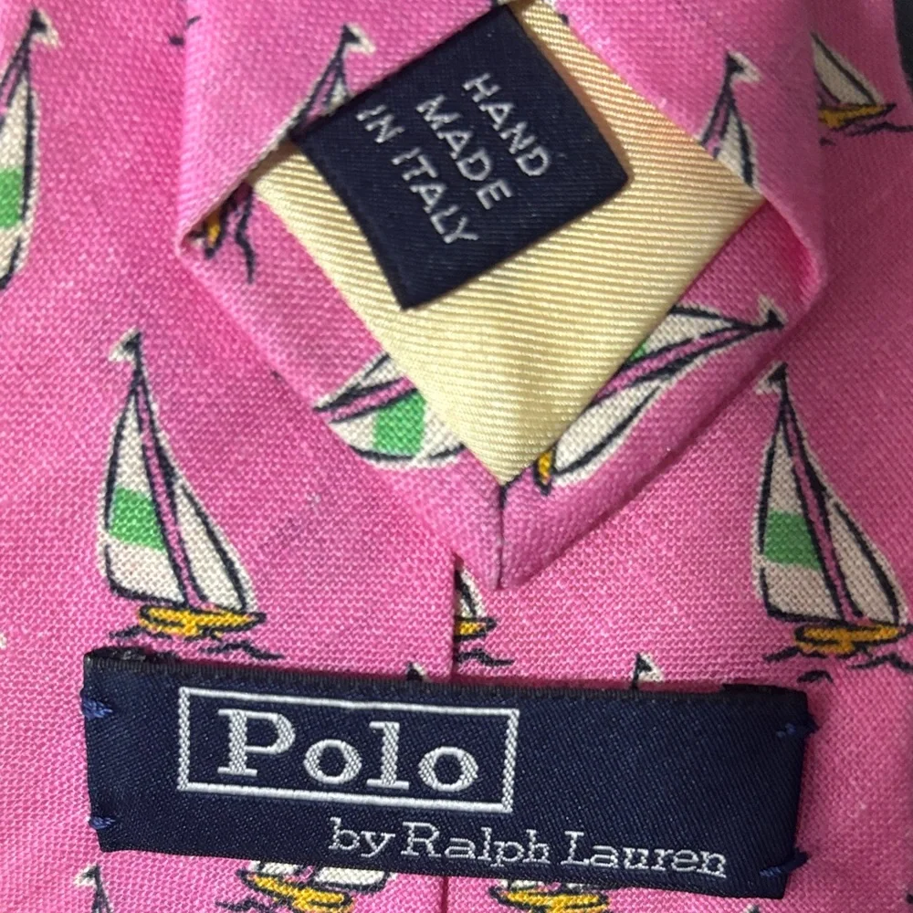 Ralph Lauren Pink Sailboat Kids Tie